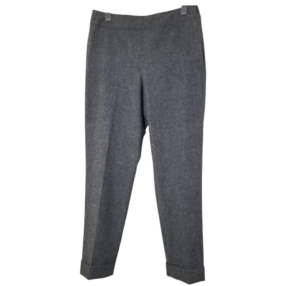 Nic + Zoe Forever Flannel Women’s Ankle Cropped Flip Cuff Pants Sz 10 Neutral